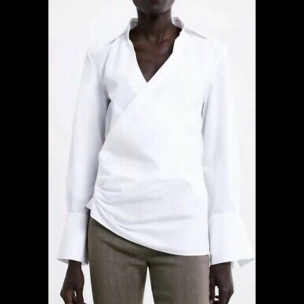 Zara Crossover White Blouse